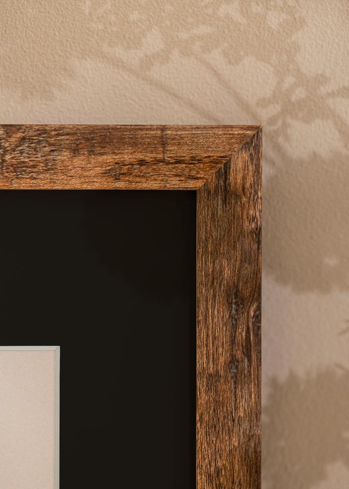 Ram med passepartou Frame Fiorito Washed Oak 40x50 cm - Picture Mount Black 27x35 cm