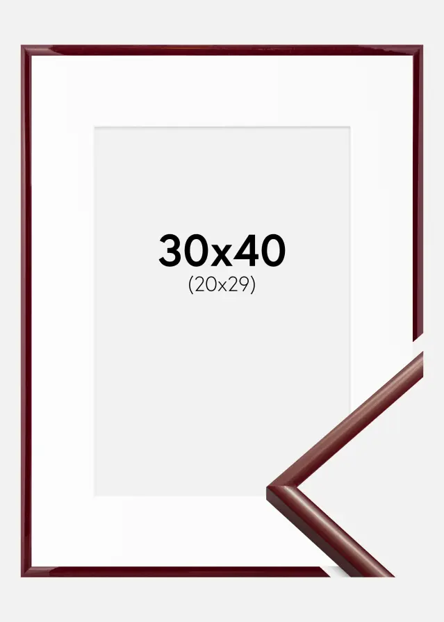 Ram med passepartou Frame New Lifestyle Dark Red 30x40 cm - Picture Mount White 21x30 cm