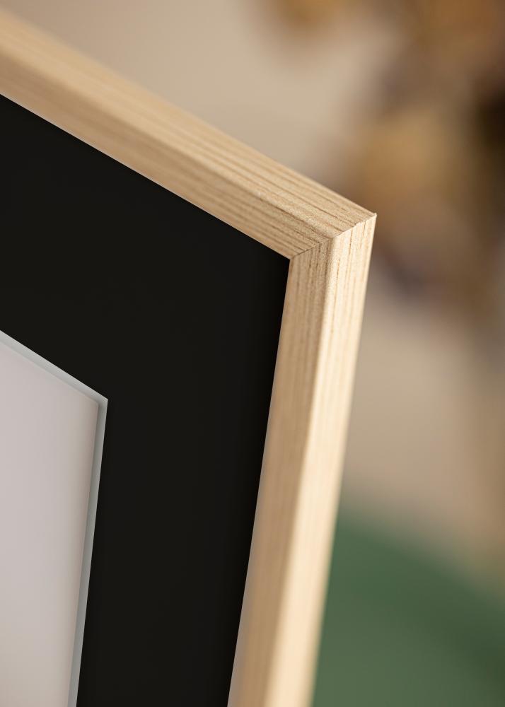 Ram med passepartou Frame Galant Oak 50x60 cm - Picture Mount Black 16x20 inches