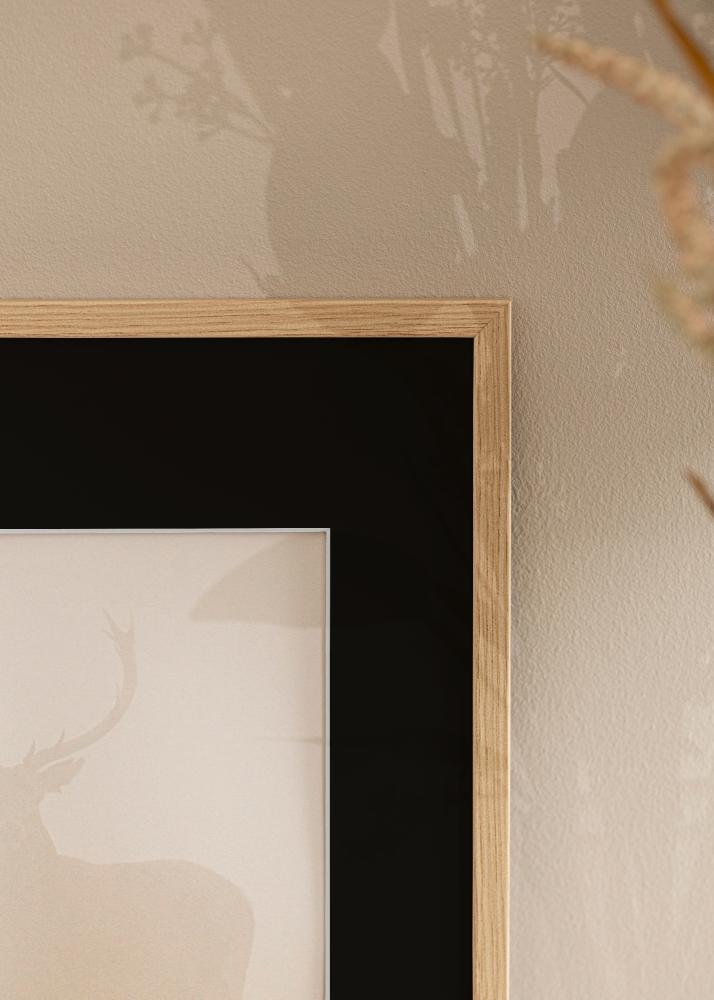 Ram med passepartou Frame Galant Oak 50x60 cm - Picture Mount Black 16x20 inches