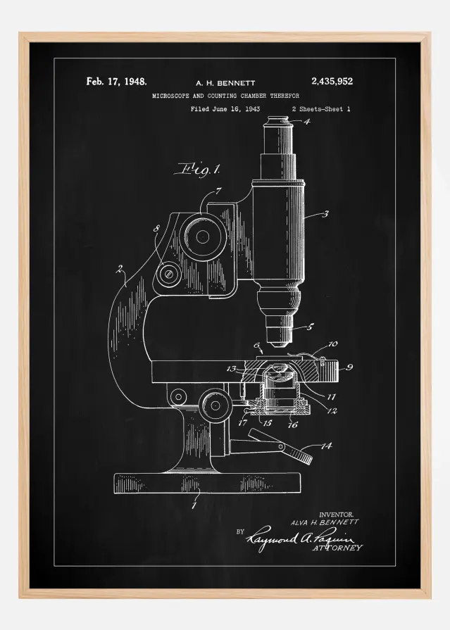 Bildverkstad Patent Print - Microscope - Black Poster