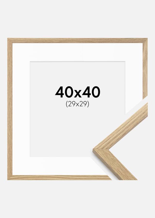 Ram med passepartou Frame Trendy Oak 40x40 cm - Picture Mount White 30x30 cm