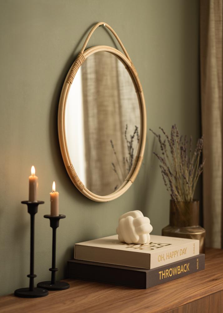 House Nordic Mirror Malo Nature 50 cm Ø