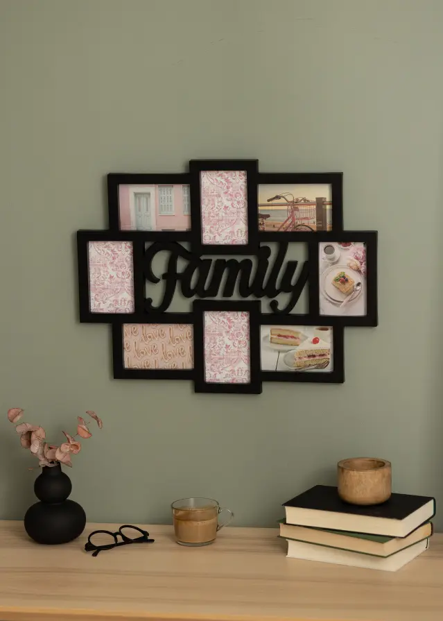 BGA Family Collage Frame Black - 8 Pictures