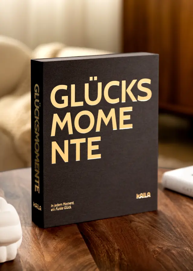 BGA KAILA GLÜCKSMOMENTE Black - Coffee Table Photo Album (60 Black Pages)