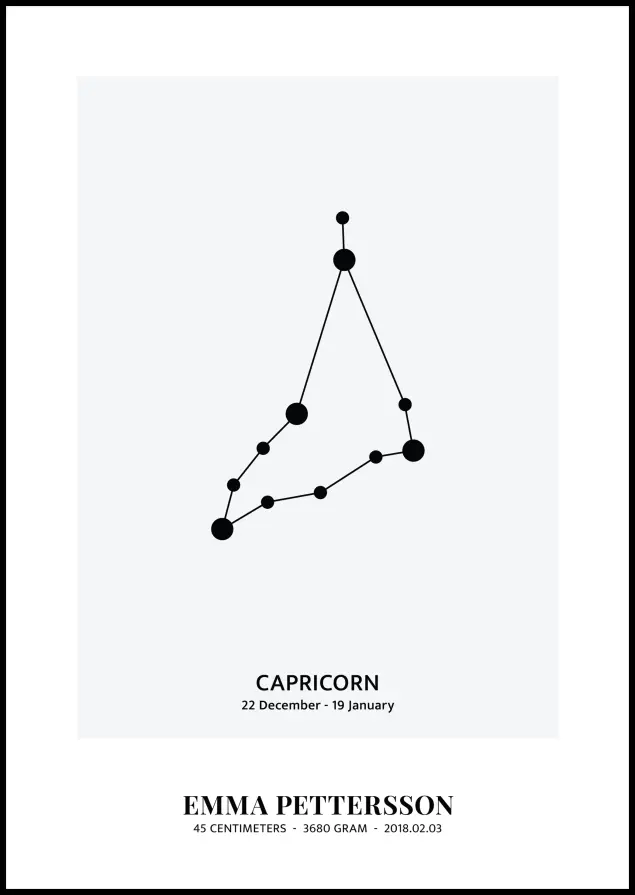 Personlig poster Capricorn - Star Sign