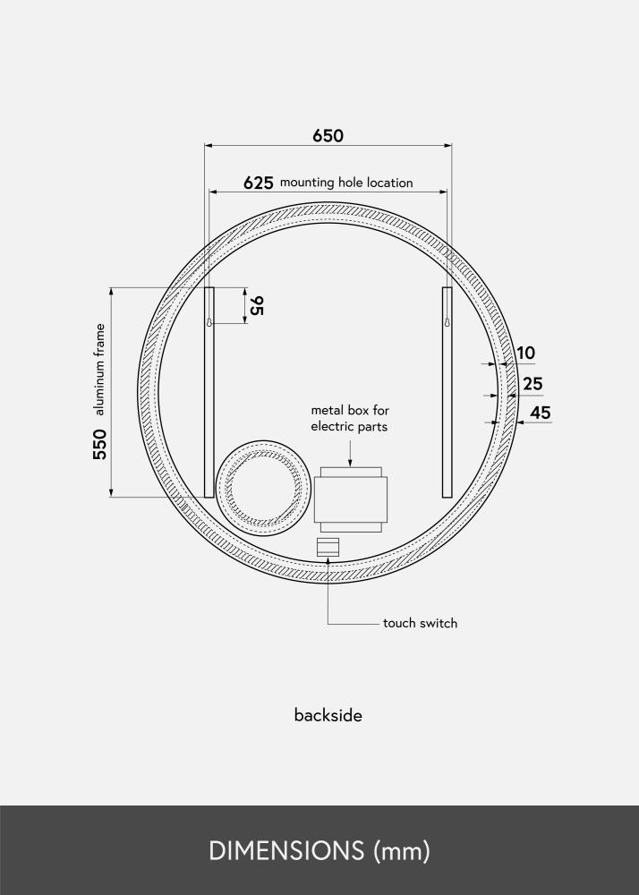 KAILA KAILA Mirror Circular Magnifying LED 100 cm Ø