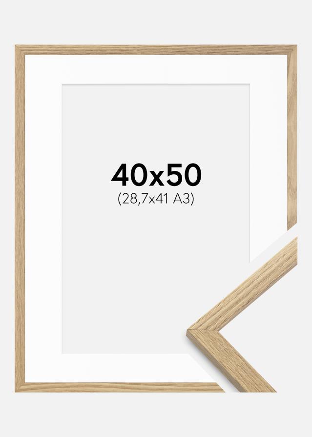 Ram med passepartou Frame Trendy Oak 40x50 cm - Picture Mount White 29.7x42 cm