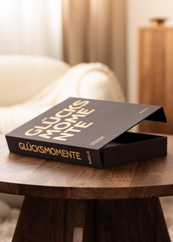 BGA KAILA GLÜCKSMOMENTE Black - Coffee Table Photo Album (60 Black Pages)