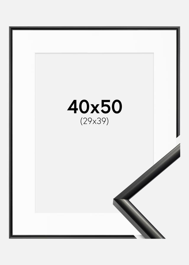 Ram med passepartou Frame New Lifestyle Black 40x50 cm - Picture Mount White 30x40 cm