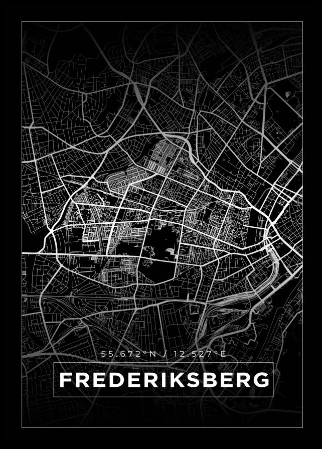 Bildverkstad Map - Frederiksberg - Black Poster