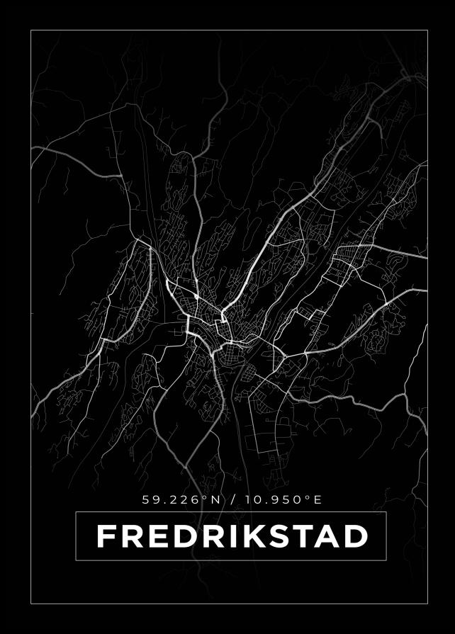 Bildverkstad Map - Fredrikstad - Black Poster