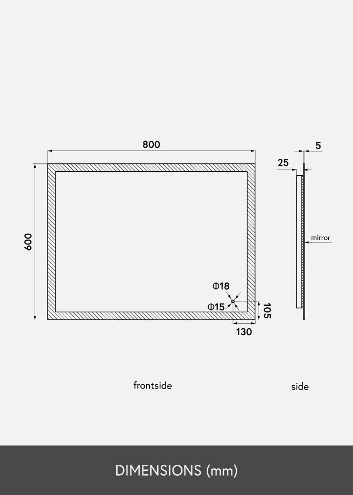 KAILA KAILA Mirror Wide LED 60x80 cm