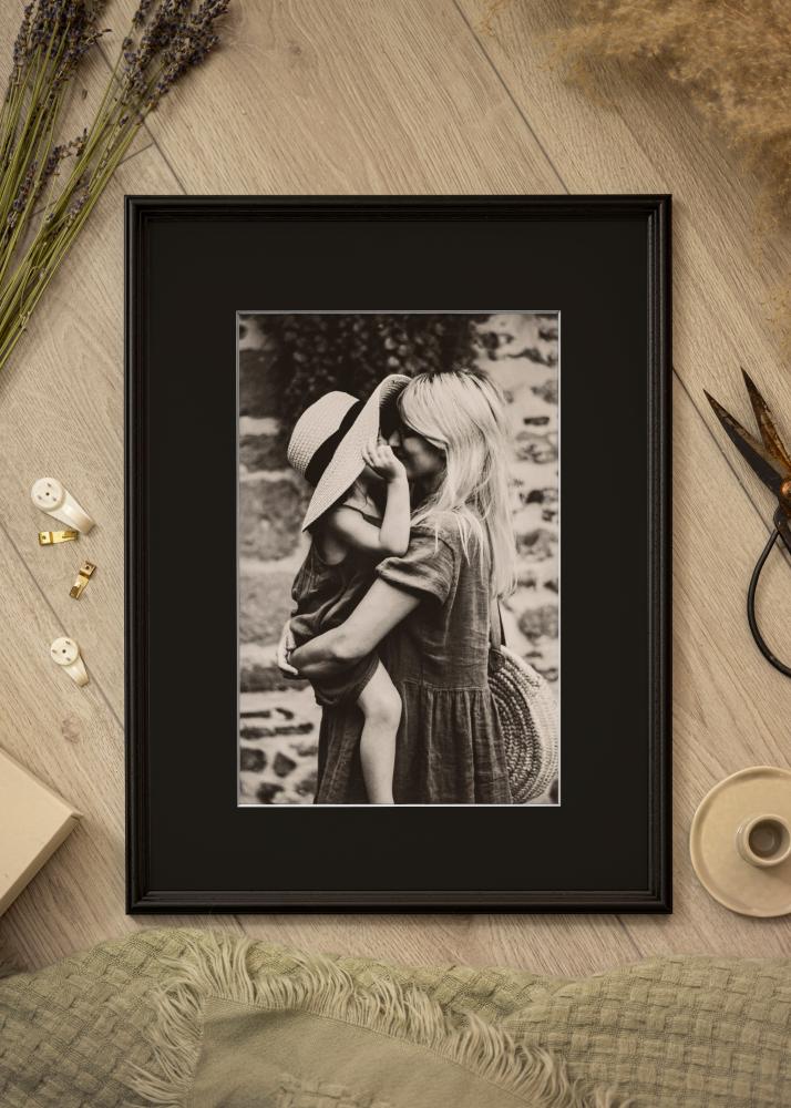 Ram med passepartou Frame Horndal Black 50x60 cm - Picture Mount Black 15x20 inches