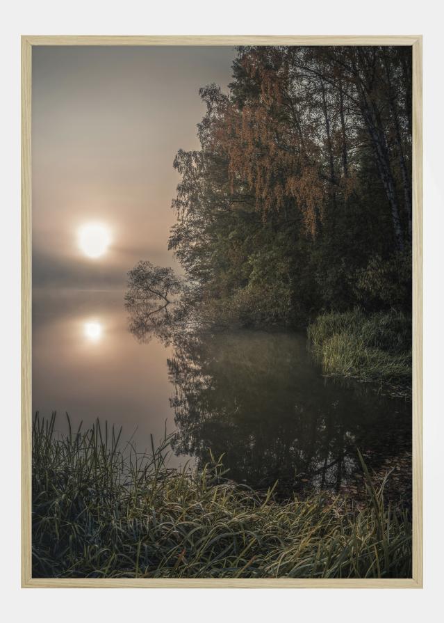 Bildverkstad Foggy Fall Lake Poster