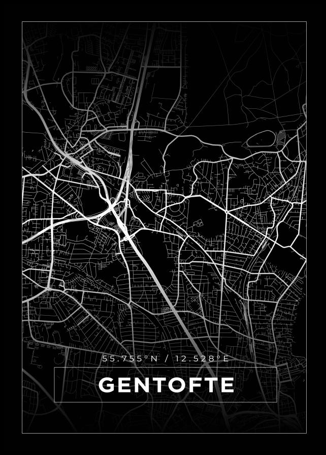 Bildverkstad Map - Gentofte - Black Poster