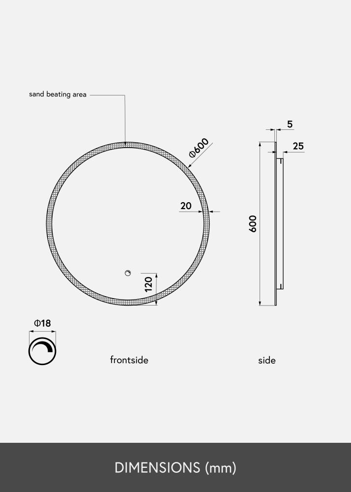 KAILA KAILA Mirror Frost LED 60 cm Ø