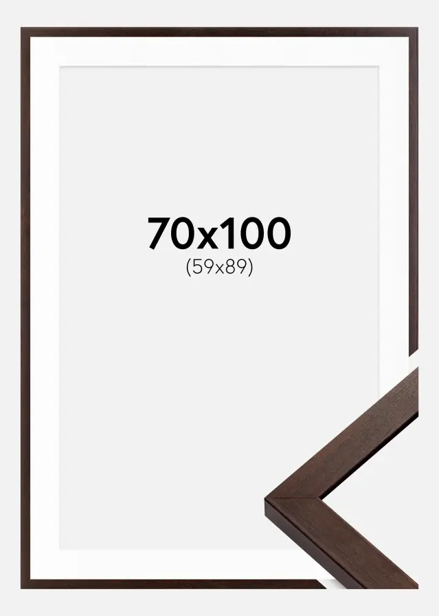 Ram med passepartou Frame Selection Walnut 70x100 cm - Picture Mount White 60x90 cm