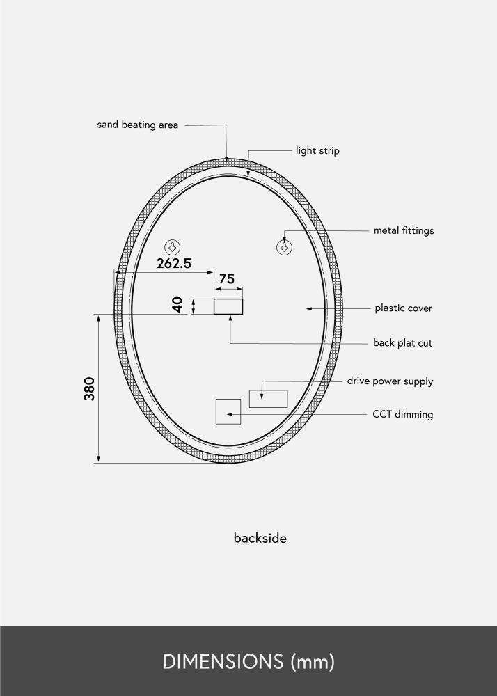 KAILA KAILA Mirror Oval LED 60x80 cm