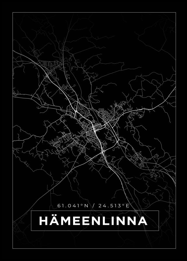 Bildverkstad Map - Hämeenlinna - Black Poster