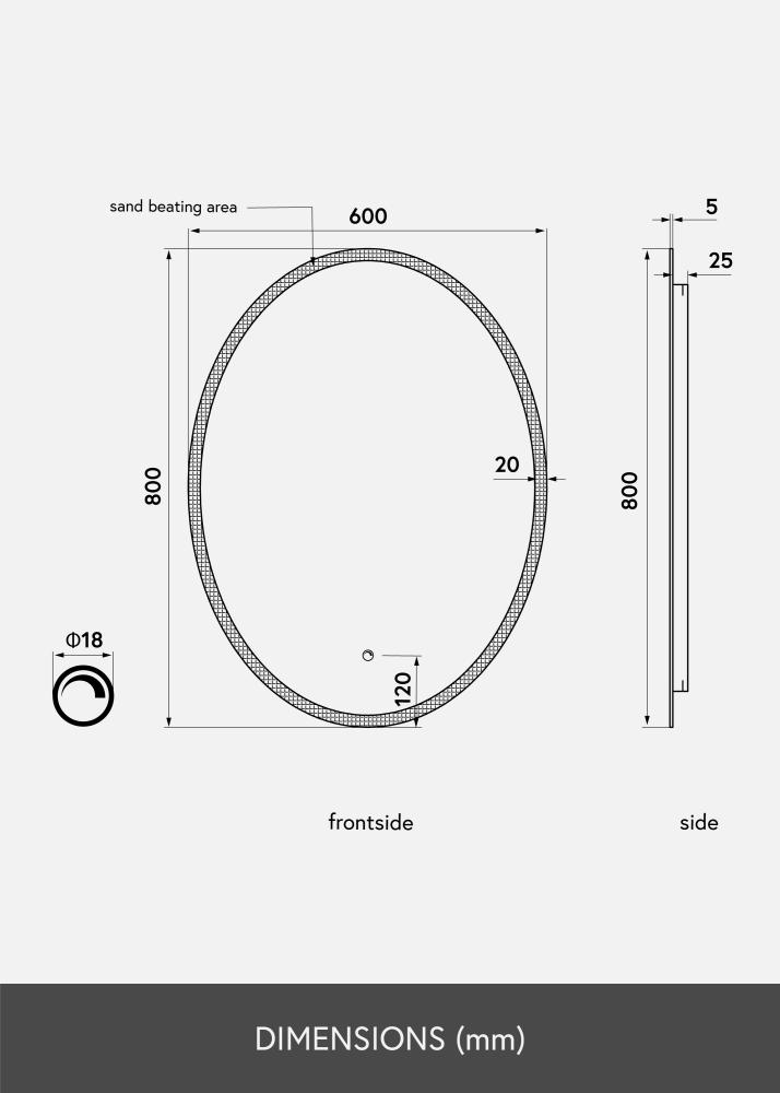 KAILA KAILA Mirror Oval LED 60x80 cm