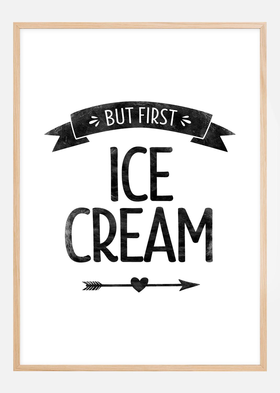 Product Image for But first ice cream Retro Poster (21x29.7 cm (A4))