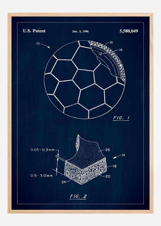 Bildverkstad Patent Print - Football - Blue Poster