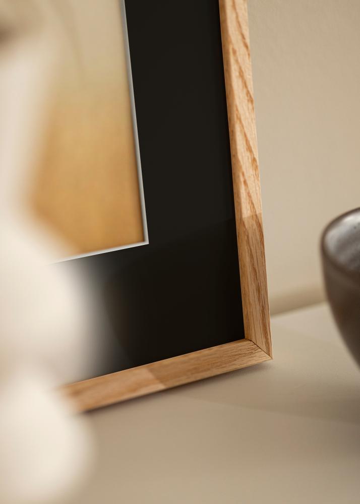 Ram med passepartou Frame E-Line Oak 40x50 cm - Picture Mount Black 27.5x37 cm