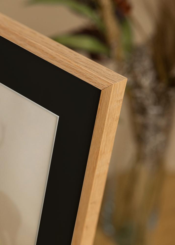 Ram med passepartou Frame E-Line Oak 40x50 cm - Picture Mount Black 27.5x37 cm