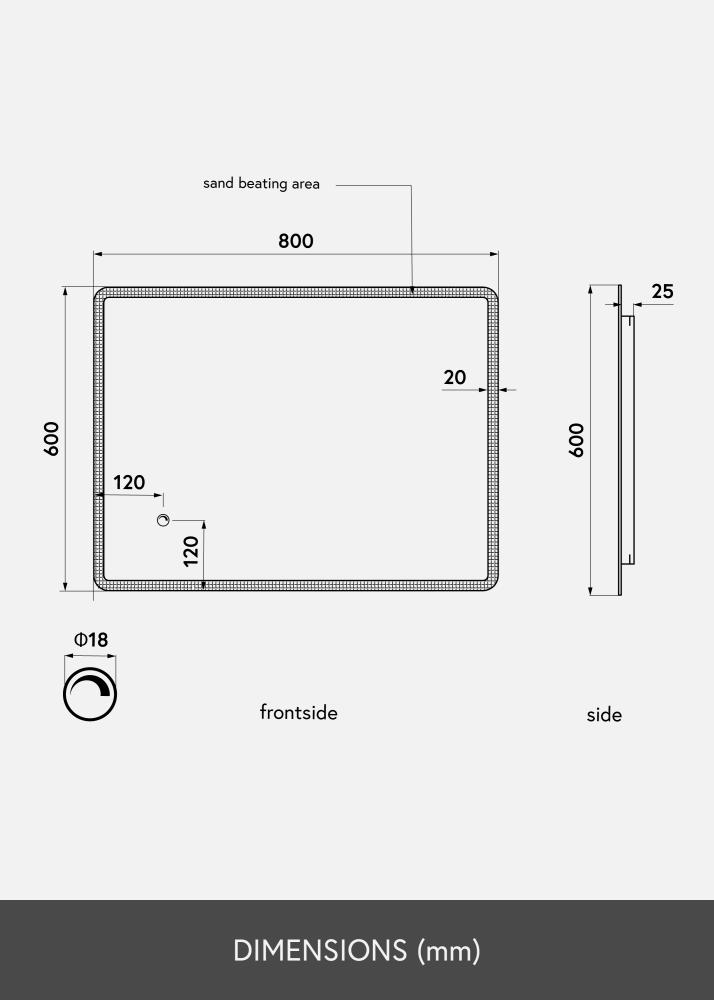 KAILA KAILA Mirror Soft Edges LED 60x80 cm