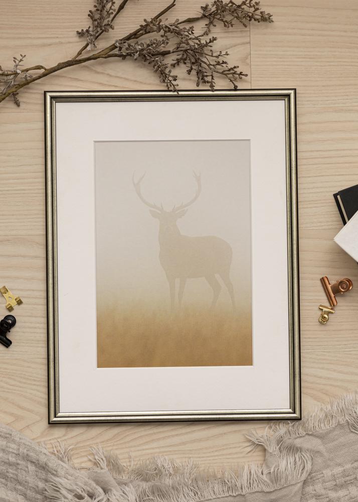 Ram med passepartou Frame Horndal Silver 20x30 cm - Picture Mount White 15x22 cm