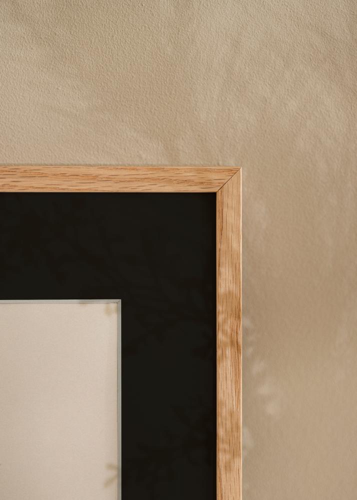 Ram med passepartou Frame E-Line Oak 40x50 cm - Picture Mount Black 27.5x37 cm