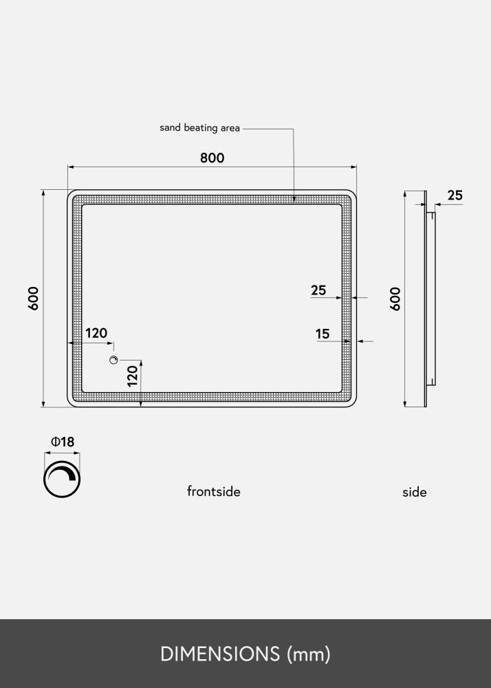 KAILA KAILA Mirror Soft Edges II LED 60x80 cm