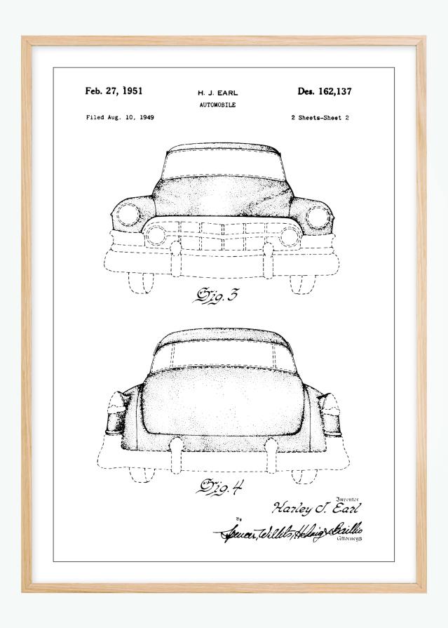 Bildverkstad Patent drawing - Cadillac II Poster