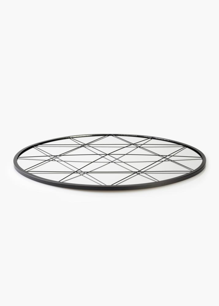 KAILA KAILA Round Mirror Triangles - Black 55 cm Ø