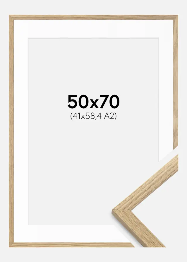 Ram med passepartou Frame Trendy Oak 50x70 cm - Picture Mount White 42x59.4 cm