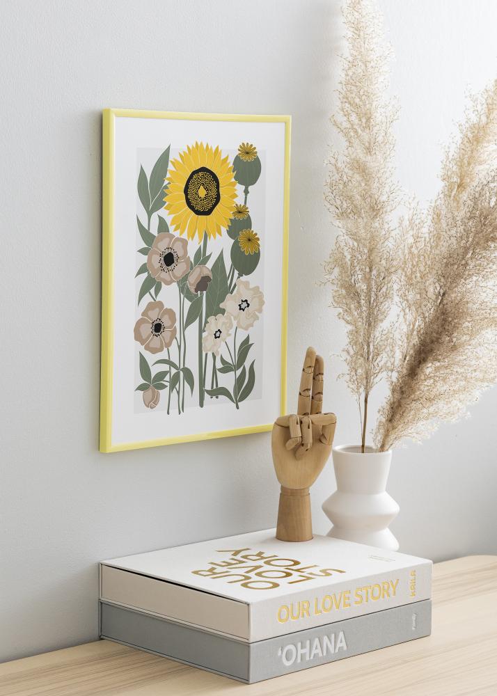 Ram med passepartou Frame New Lifestyle Pale Yellow 30x40 cm - Picture Mount Black 8x12 inches