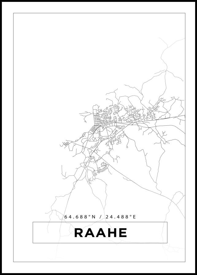 Bildverkstad Map - Raahe - White Poster