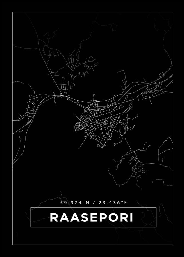 Bildverkstad Map - Raseborg - Black Poster