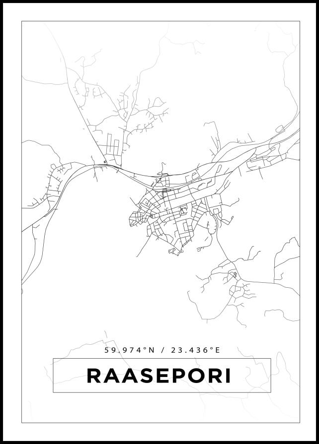 Bildverkstad Map - Raseborg - White Poster