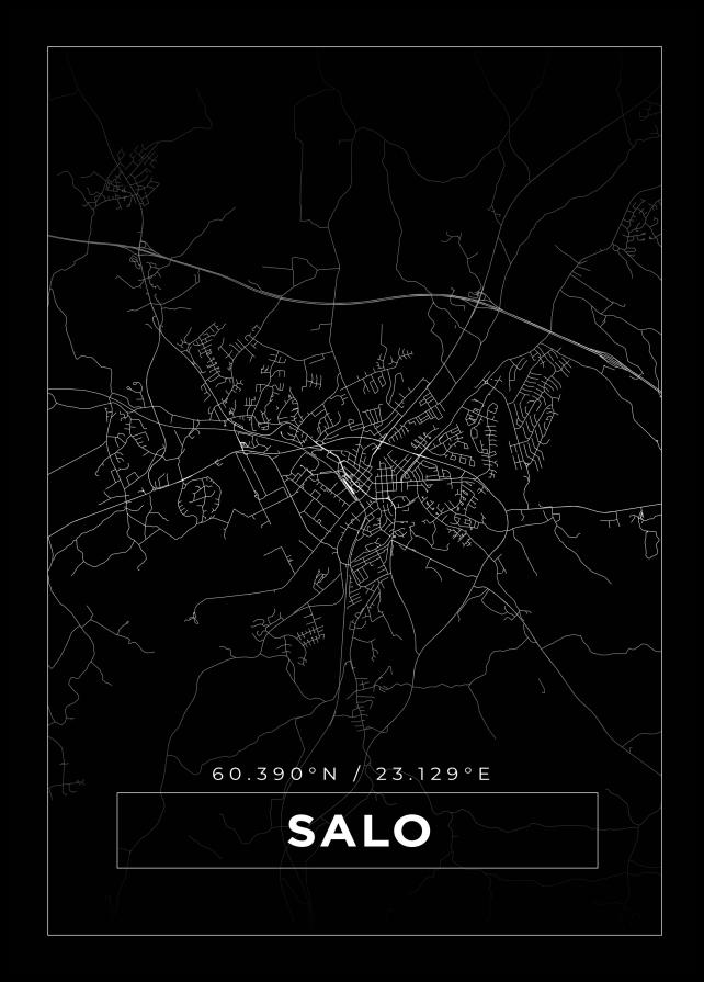 Bildverkstad Map - Salo - Black Poster