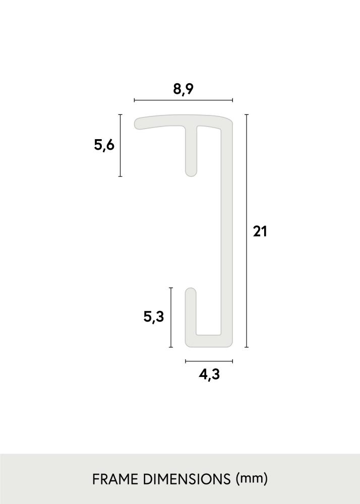 Ram med passepartou Frame Poster Frame Aluminium Silver 70x100 cm - Picture Mount Black 62x93 cm