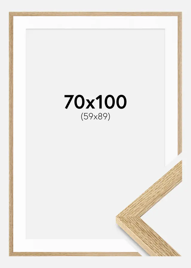 Ram med passepartou Frame Selection Oak 70x100 cm - Picture Mount White 60x90 cm