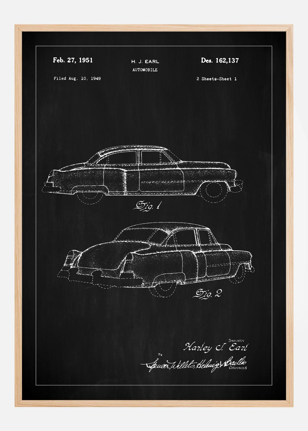 Product Image for Patent drawing - Cadillac I - Black Poster (21x29.7 cm (A4))