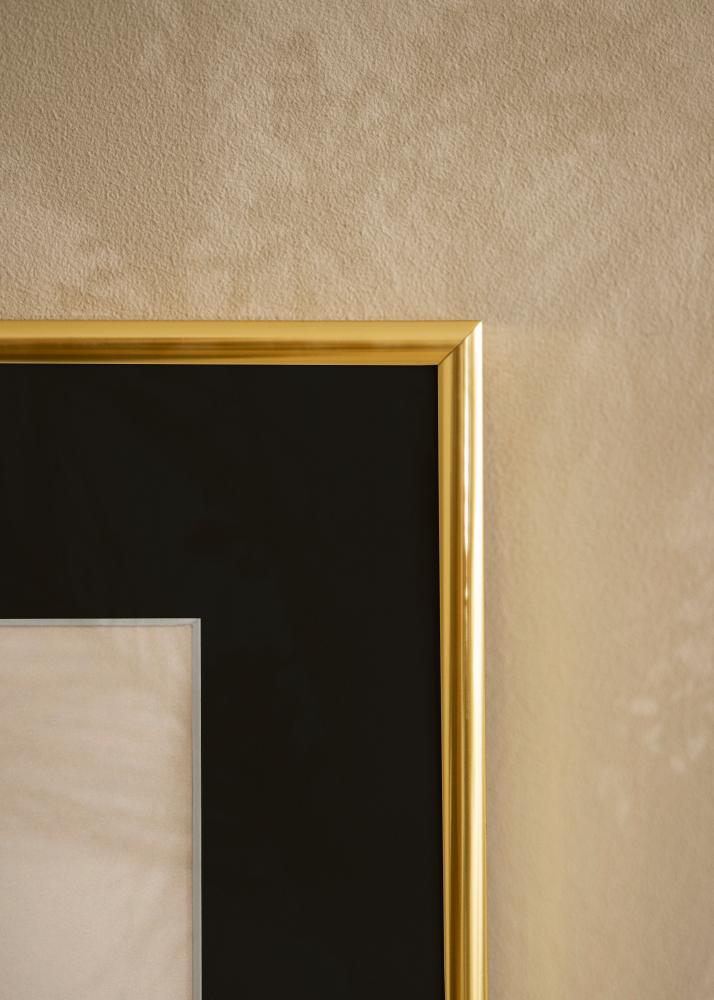 Ram med passepartou Frame Victoria Gold 30x40 cm - Picture Mount Black 21x29.7 cm (A4)