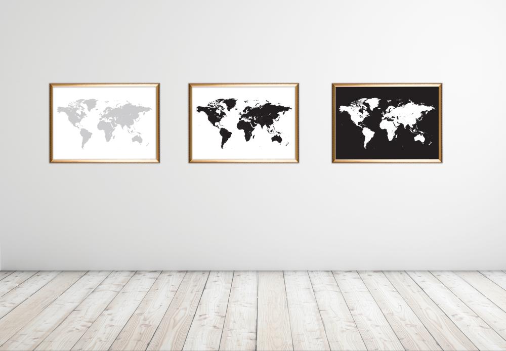 Bildverkstad World map - Grey Poster