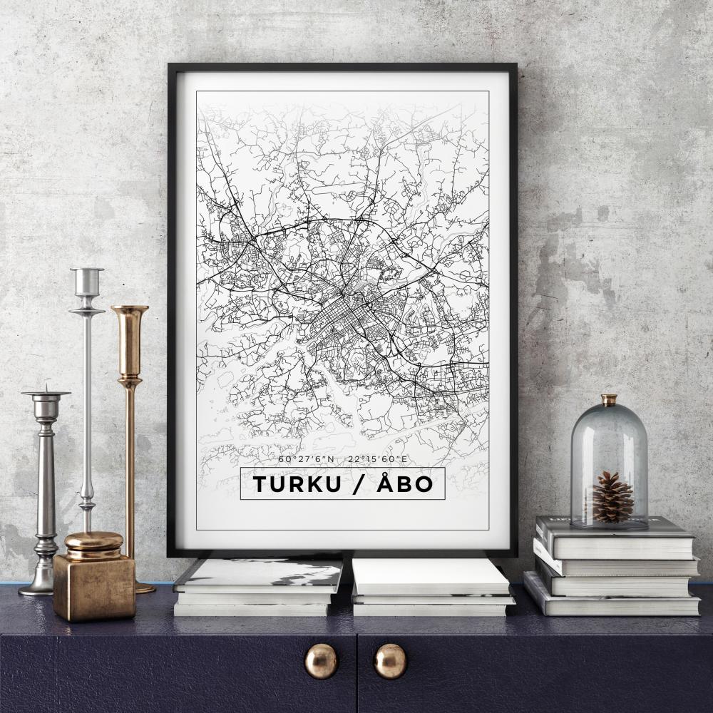 Bildverkstad Map - Turku / Åbo - White Poster