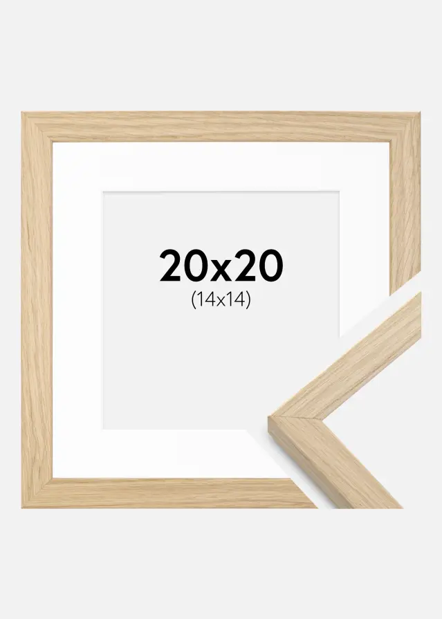 Ram med passepartou Frame Grimsåker Oak 20x20 cm - Picture Mount White 15x15 cm