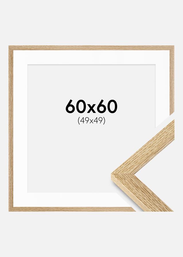 Ram med passepartou Frame Selection Oak 60x60 cm - Picture Mount White 50x50 cm