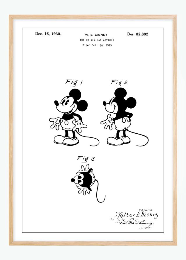 Bildverkstad Patent drawing - Disney - Mickey Mouse Poster